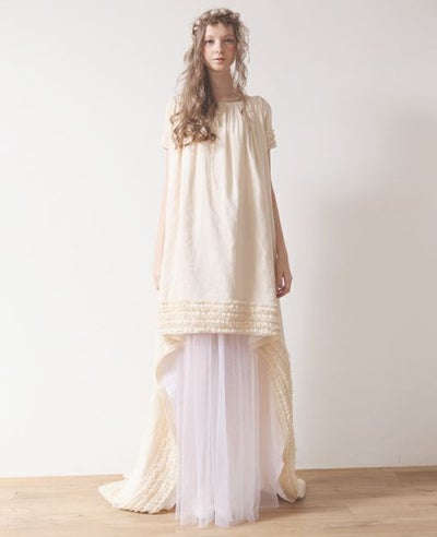 Palm wedding order made. Palm maison×hoshi スモッグフリルドレス