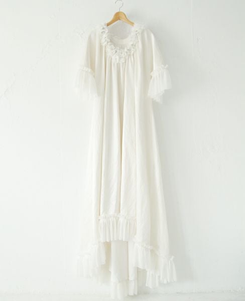 Palm wedding order made. Palm maison×hoshiヘンプシルクのフリル付きチュニックドレス