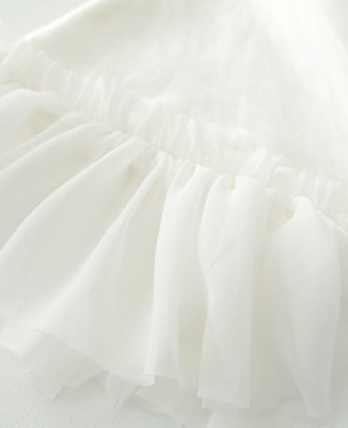 Palm wedding order made. Palm maison×hoshiヘンプシルクのフリル付きチュニックドレス