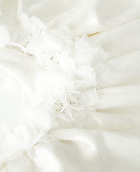 Palm wedding order made. Palm maison×hoshiヘンプシルクのフリル付きチュニックドレス