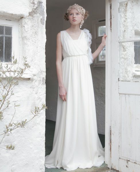 Palm wedding order made.hoshiシルクシフォンカシュクールドレス