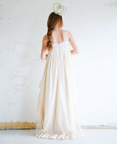 Palm wedding order made.HOSHI オーガニックコットンとシルクチュールのドレス