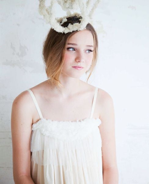 Palm wedding order made.HOSHI オーガニックコットンとシルクチュールのドレス