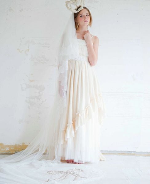 Palm wedding.HOSHI リボンの刺繍ヴェール