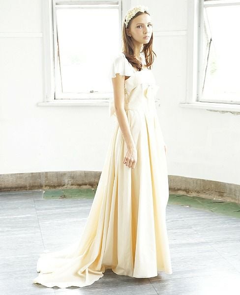 Palm wedding order made.HOSHI オーガニックコットンビスチェタイプローウエストドレス