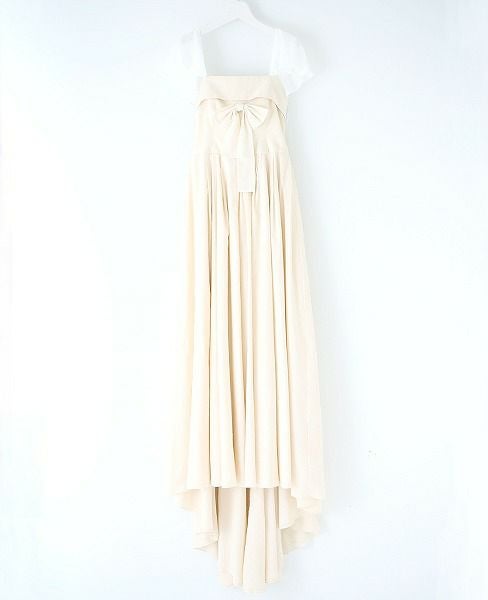 Palm wedding order made.HOSHI オーガニックコットンビスチェタイプローウエストドレス