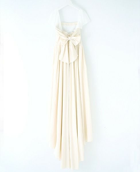 Palm wedding order made.HOSHI オーガニックコットンビスチェタイプローウエストドレス