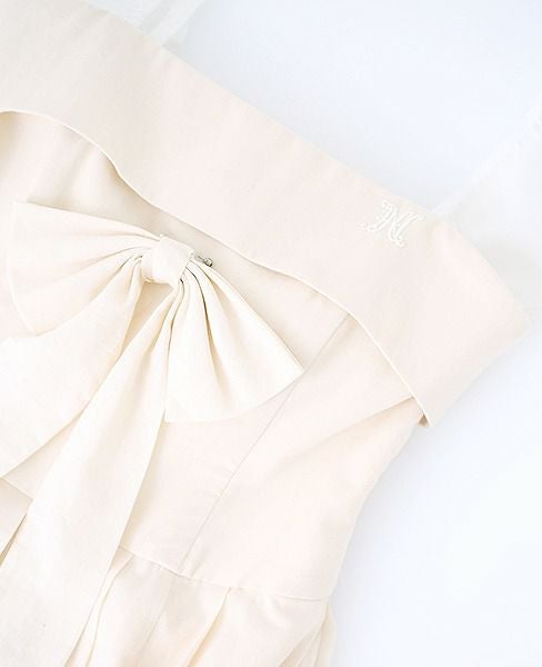 Palm wedding order made.HOSHI オーガニックコットンビスチェタイプローウエストドレス