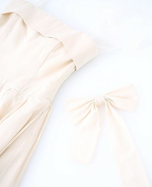 Palm wedding order made.HOSHI オーガニックコットンビスチェタイプローウエストドレス