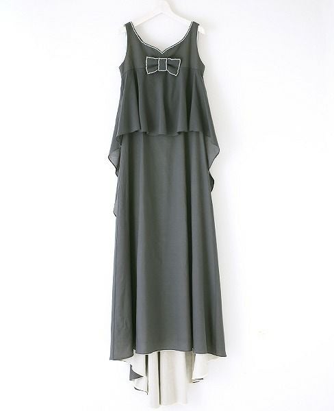 Palm wedding order made.HOSHI オーガニックコットンペプラムブラックドレス