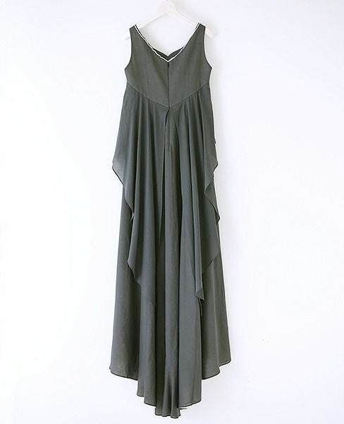 Palm wedding order made.HOSHI オーガニックコットンペプラムブラックドレス