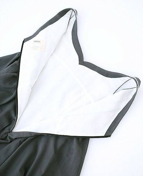 Palm wedding order made.HOSHI オーガニックコットンペプラムブラックドレス