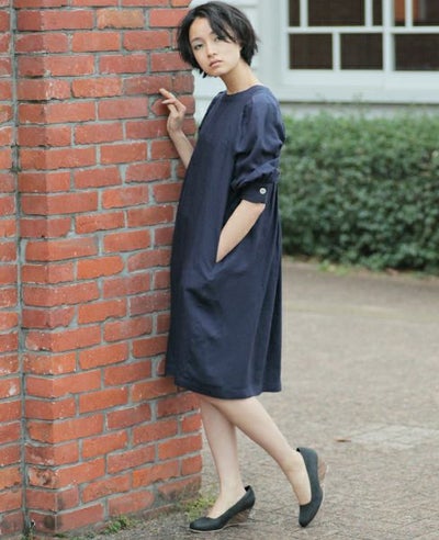 SI-HIRAI.DRESS NAVY(CHSS16-3316)