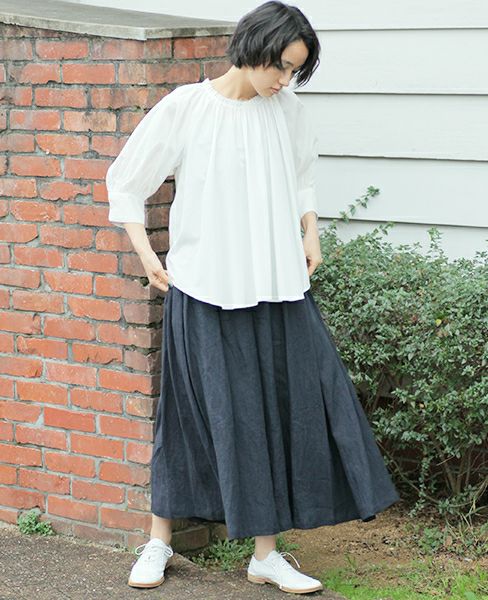 SI-HIRAI.DRAPE BLOUSE WHITE(CHSS16-3309)