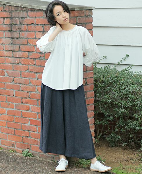 SI-HIRAI.DRAPE BLOUSE WHITE(CHSS16-3309)