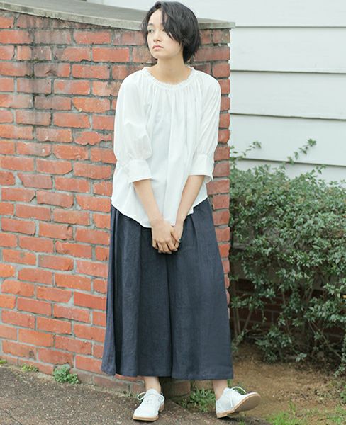 SI-HIRAI.DRAPE BLOUSE WHITE(CHSS16-3309)