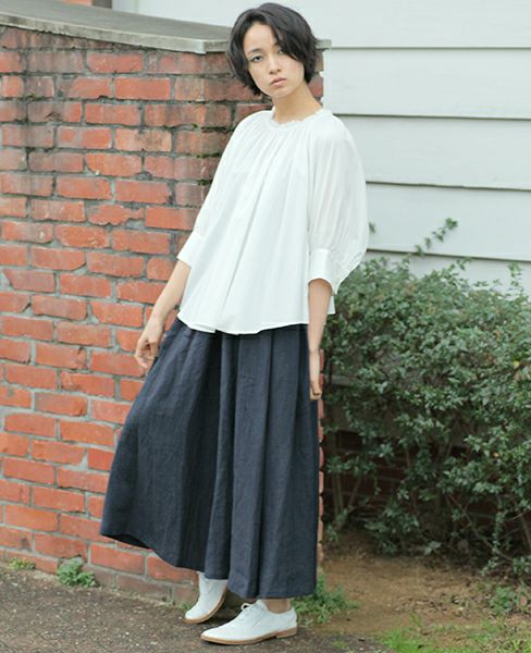 SI-HIRAI.DRAPE BLOUSE WHITE(CHSS16-3309)