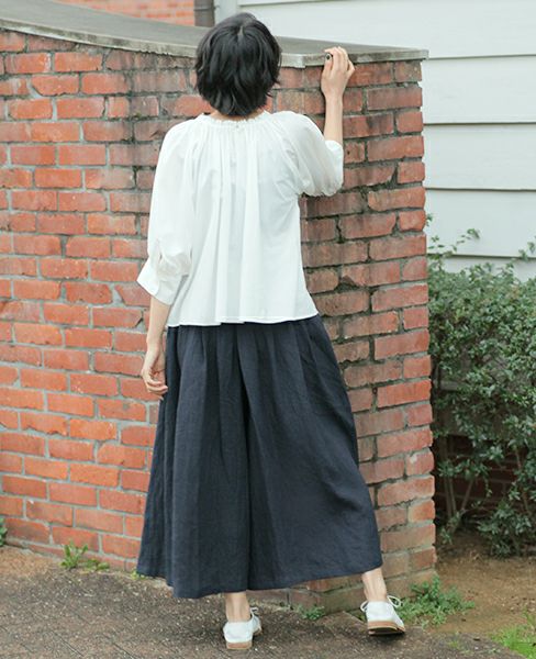 SI-HIRAI.DRAPE BLOUSE WHITE(CHSS16-3309)