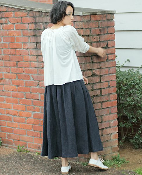 SI-HIRAI.DRAPE BLOUSE WHITE(CHSS16-3309)