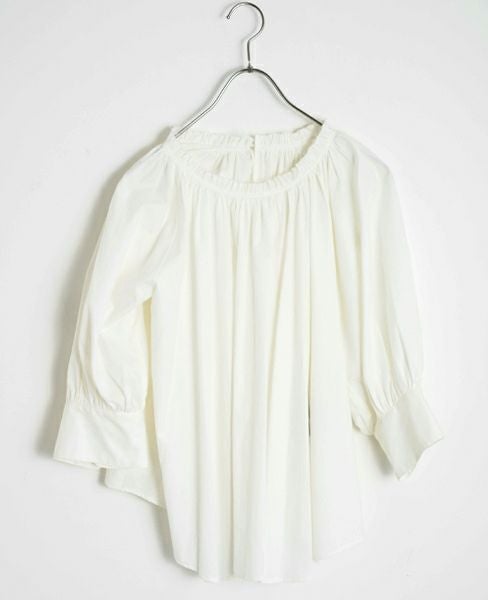 SI-HIRAI.DRAPE BLOUSE WHITE(CHSS16-3309)