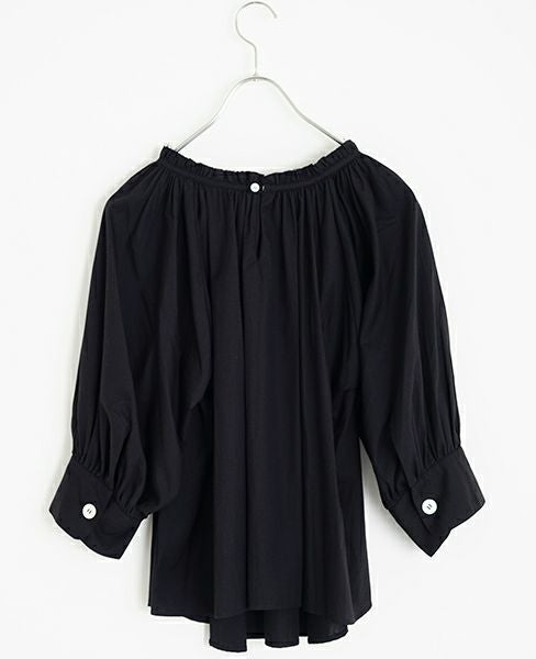 SI-HIRAI.DRAPE BLOUSE BLACK(CHSS16-3309)