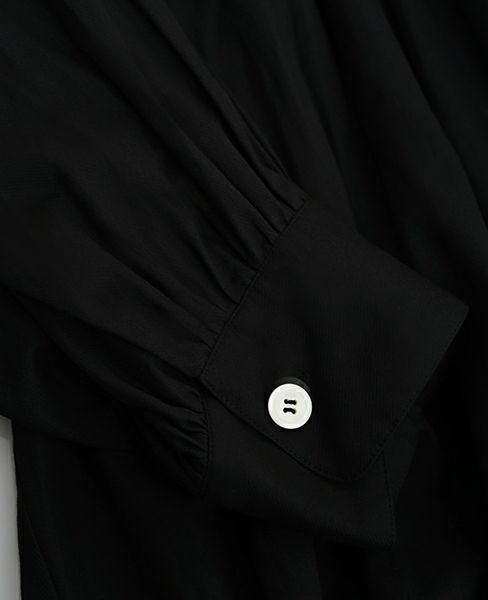 SI-HIRAI.DRAPE BLOUSE BLACK(CHSS16-3309)