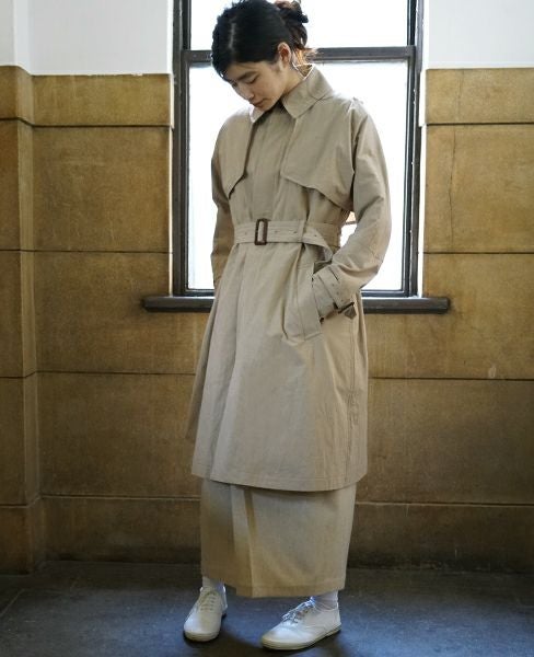 suzuki takayuki ウールリネンコート suzuki takayuki スズキタカユキ trench coat [nude]