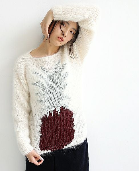 Maiami/マイアミ.パイナップルニット.[MO17006/B/Creme]