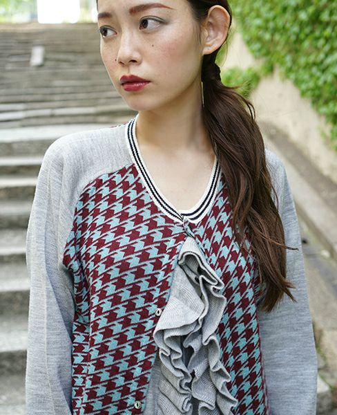 SWANLAKE.フリルカーディガン[wine]