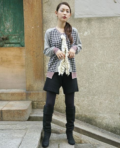 SWANLAKE.フリルカーディガン[navy]