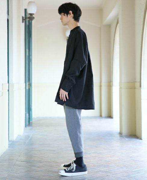 YANTOR.Grosgrain Rib Pants(Y164PT07-GRAY)