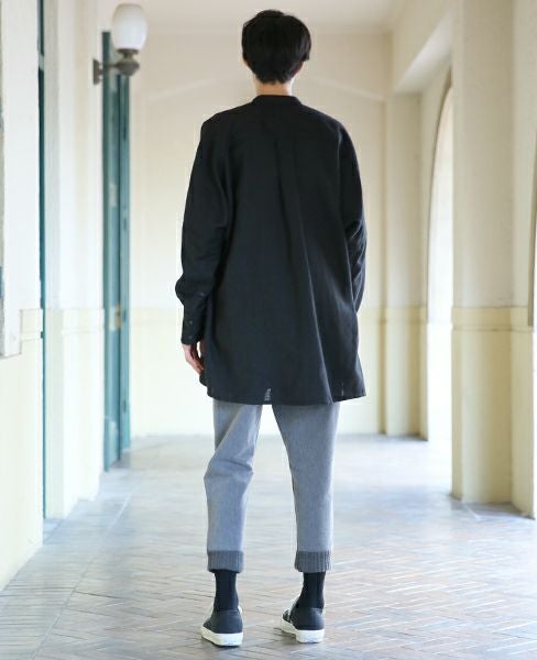 YANTOR.Grosgrain Rib Pants(Y164PT07-GRAY)