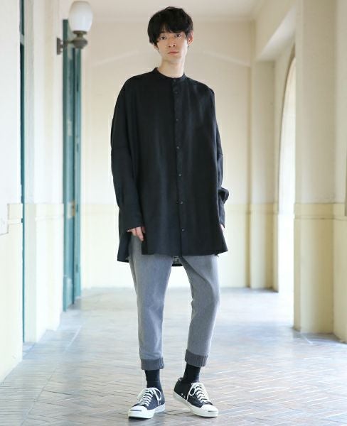 YANTOR.Grosgrain Rib Pants(Y164PT07-GRAY)