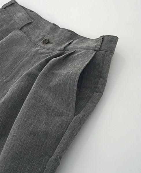 YANTOR.Grosgrain Rib Pants(Y164PT07-GRAY)