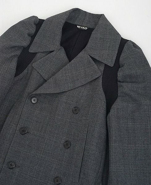 MIYAO ミヤオ.ウールグレンチェック.ML-C-04/2.グレー×黒