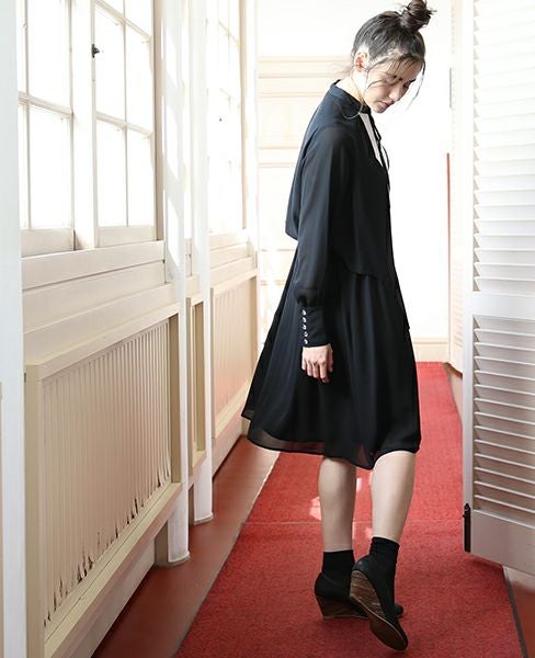 suzuki takayuki スズキタカユキ puff-sleeve dress [S231-24/black]