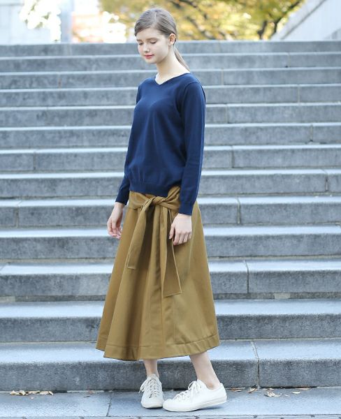STUDIO NICHOLSON.SIDE TIE FULL SKIRT [BENTO・SN-107]