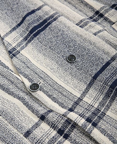 YANTOR.Amunzen Check Haori Coat[Y173CO03/BLUE]