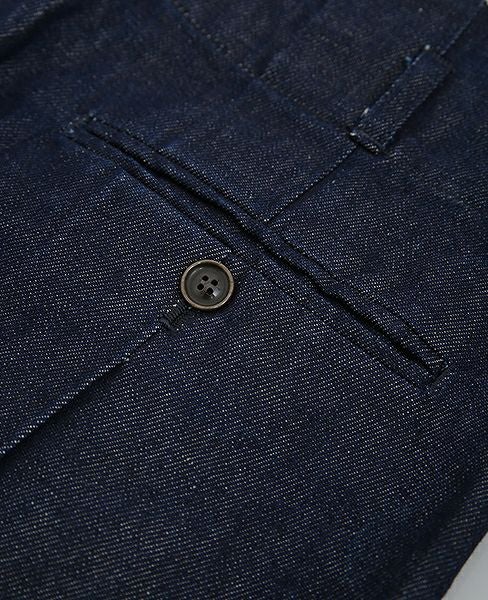 YANTOR.Linen Denim 1:2 tuck Pants[Y173PT05/BLUE]