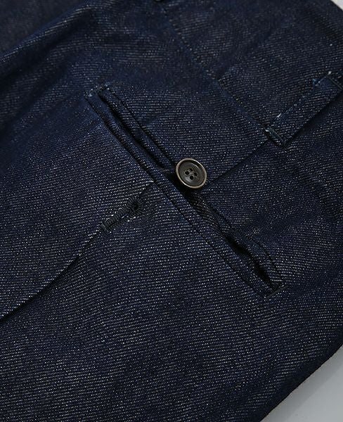 YANTOR.Linen Denim 1:2 tuck Pants[Y173PT05/BLUE]