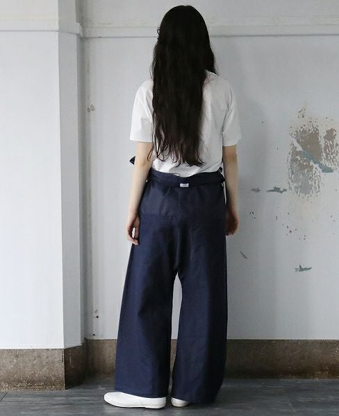 hatra×Palm maison.ハトラ×パームメゾン.限定復刻 ・巻デニム ワイド [NAVY]_