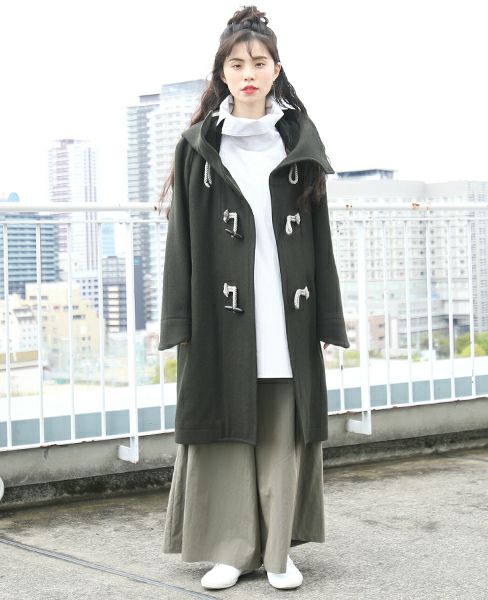 ハトラ hatra ダッフルコート hatra ハトラ TOGGLE COAT[MOSS]_