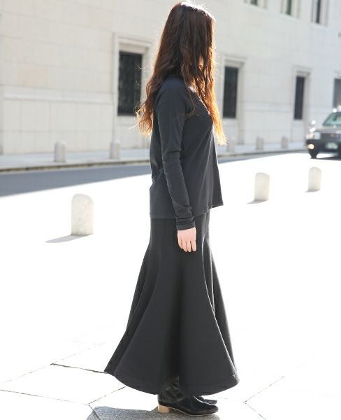 SWANLAKE.ボンディングチューリップスカート[SK-1006/BLACK]