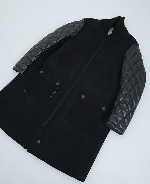 SWANLAKE.キルティングショルダーコート[CO-1005/BLACK]-Z