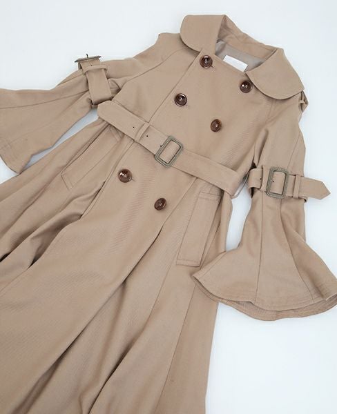 SWANLAKE.ロングチューリップトレンチコート[CO-1020/CAMEL]