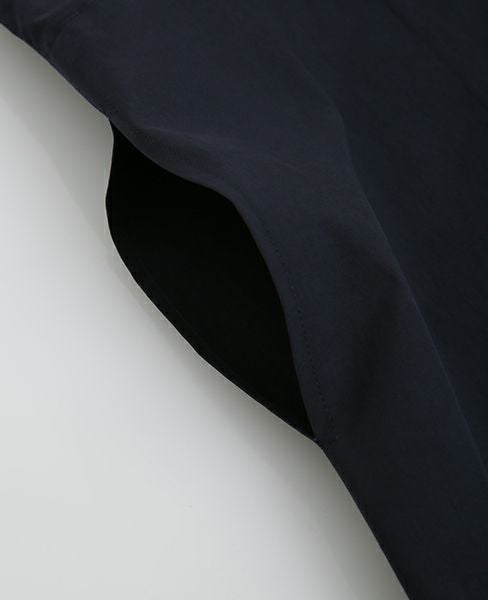 STUDIONICHOLSON.FINE STRIPE SPLIT SLLEVE COLLALESS LONG SHIRT DRESS [TIKI ・SN-315 ART.]