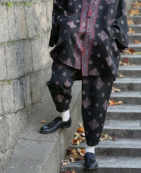YANTOR Handwoven Jaquard Silk Himo Pants[Y183PT11/BLACK]