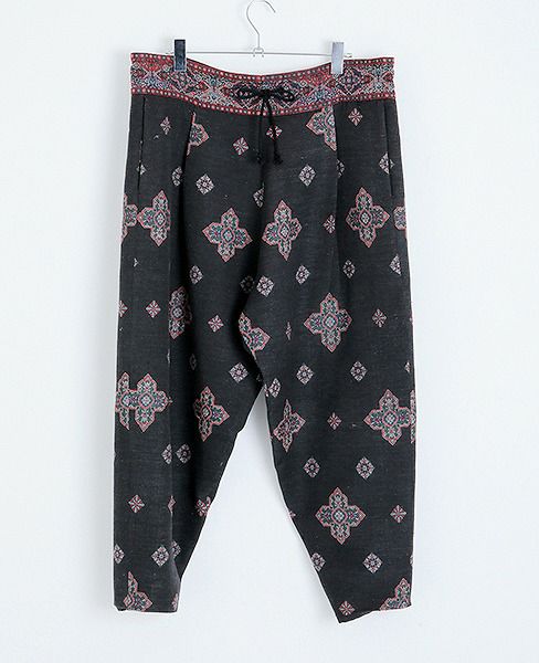 YANTOR Handwoven Jaquard Silk Himo Pants[Y183PT11/BLACK]