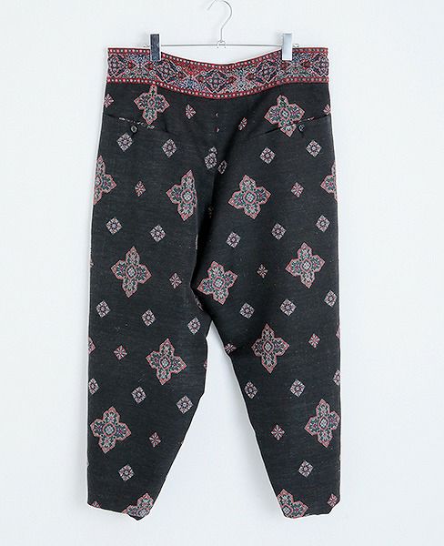 YANTOR.Handwoven Jaquard Silk Himo Pants[Y183PT11/BLACK]