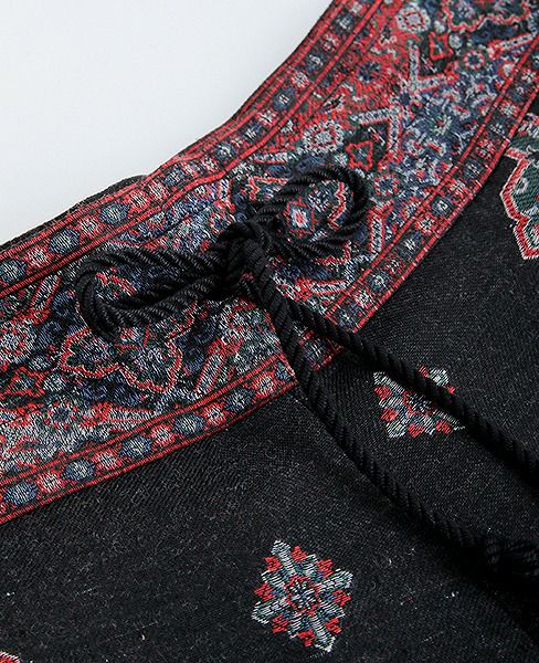 YANTOR Handwoven Jaquard Silk Himo Pants[Y183PT11/BLACK]